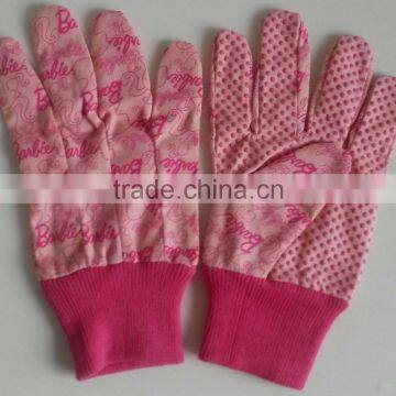 Kids Cotton Gardning Gloves With Mini PVC Dots Palm photo-6