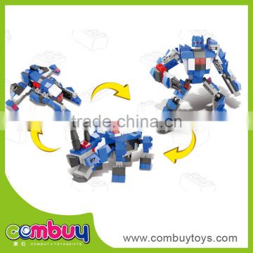 Wholesael kids educational toy robot set deformed 3d building blocks