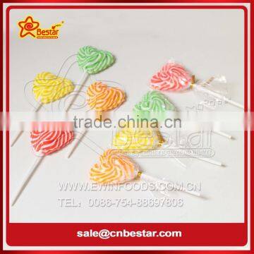 Colorful Heart Shape Fruity Flavor Lollipop