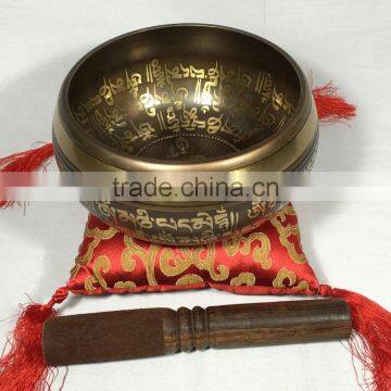 Best Selling Meditating Buddha Crafted Handmade Tibetan Singing Bowl photo-2