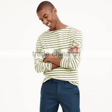 Round Bottom T-shirts Striped long-sleeve Top Tee White T-shirts in Bulk T-shirts