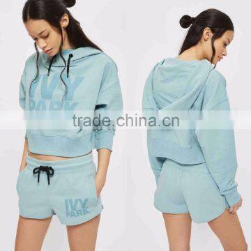 Sport Wear Fitness Women Long Sleeve Cropped Hoodies Sport Wear Fitness Wholesale Custom Made in China