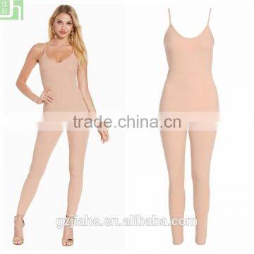 Thin shoulder straps camisole stretchy material jumpsuit plus size