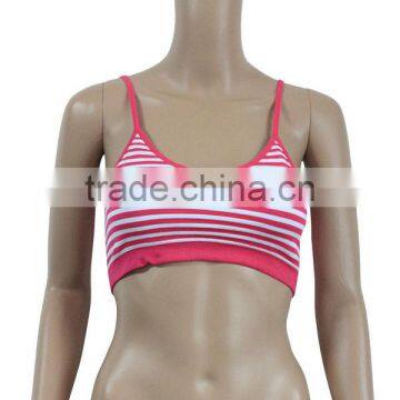 Double layer girls sports bra/Jacquard elastic seamless sports bra