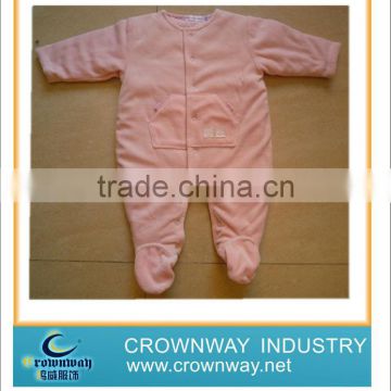 2013 new design lovely velvet full buttons baby romper