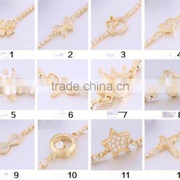 Eco-friendly Copper 18K Gold Plating Crystal Bracelet for Young Lady photo-4