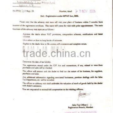 Company Registration Certificate