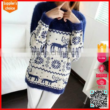 2017 New fashion reindeer patterns custom made christmas sweater ugly