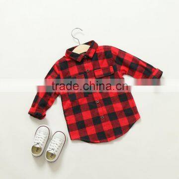 2-8 Years Wholesale 2017 New Fashion Full Sleeve Kids Blouses Cotton Autumn Plaid Boys Shirts photo-5