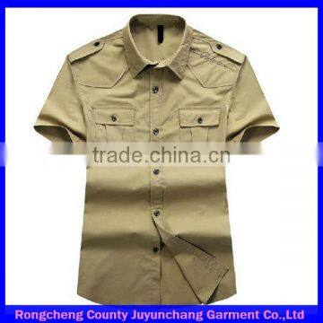 short sleeve breathable military khaki shirts