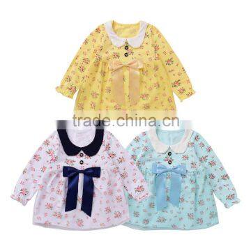 S60694B 2017 New Long Sleeve T-Shirt Cotton Flower Print Girls Cloths