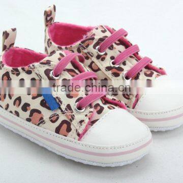 New famous brand first walkers baby shoes newborn leopard print canvas infant shoes