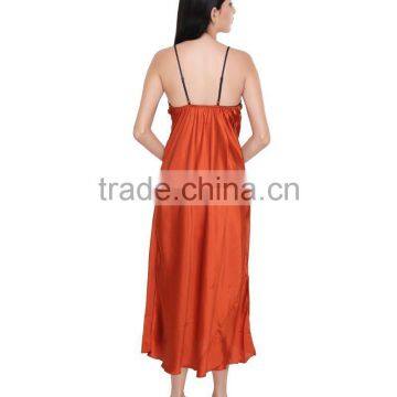 Valentine Women"s Hot Red Satin Nighty photo-3