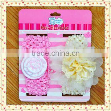 Multi-style Flower Plain Baby Girl's Headband Set for Baby Gift photo-2