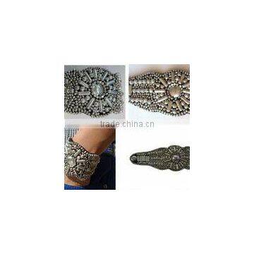 Leather Cuffs With Metal Beads Work
