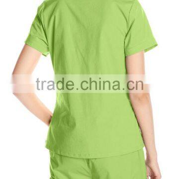 Women's V-Neck Scrub Top With 3 Pockets Scrub Suit photo-2