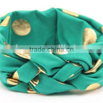 Dot Pringed Cotton Fabric Cross Design Baby Headband, Fashion Baby Headband photo-4