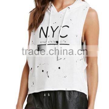 Girls Spring Sports Letters Printed Vest Sleeveless Hoodie T-Shirt photo-1