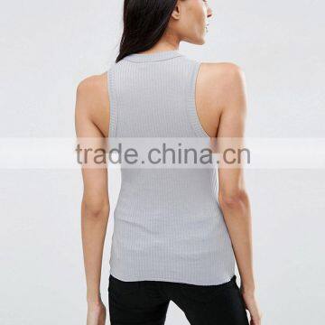 Guangzhou Shandao OEM Wholesale Casual Summer 95% Cotton 5% Spandex Women Sexy Ribbed Breathable Quick Dry Slim Fit Tank Top photo-3