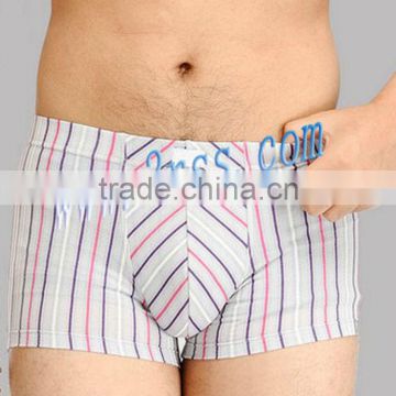 Colored stripe mesh boxer underwear men faux leather boxer