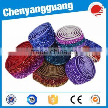 Glitter Metallic Velvet Stretch Fold Over Elastic photo-5