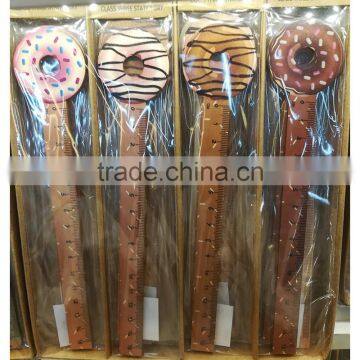 Novel Promotional Cute Creative Customs Eggplant Carrot Donut Shape Wooden Ruler photo-2