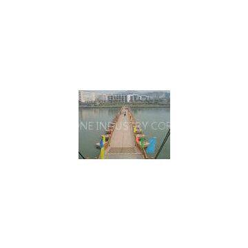 Pedestrian Floating Pontoon Trestle Bridge , Military Floating Bridge