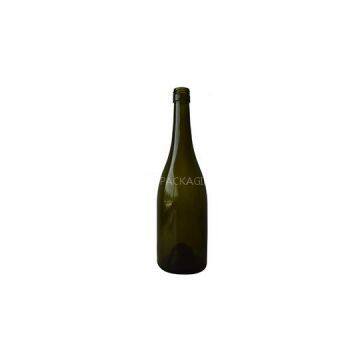 750ML Antique Green Burgundy Screw Glass Wine Bottle