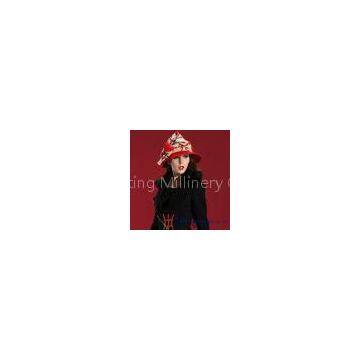 Printed Fashion Ribbon Band Wool Fedora Hats for Church / Wedding