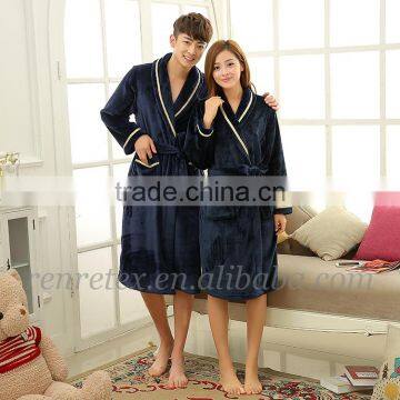 Various colors coral fleece flannel fleece sexy robe with good handfeel