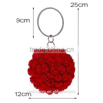 Red Flower 2017 Fancy Clutch Bag /pink Flower Acr Purse d Evening Handbag Gorgeous Bridal Wedding Purse Party Bag Handbag photo-2
