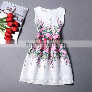 poeny peach osy r women printed A line dress/sym rose multi design sleeveless A line dress skirt