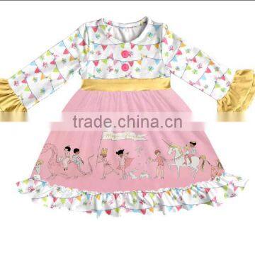 New Girls Dress Cartoon Princess Dress Children Clothing Pearl Party Costume Infant Kids Dress Design