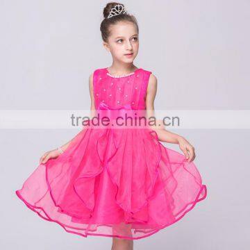 Designer children clothing frock model nail bead patterns summer dress for baby kids girl