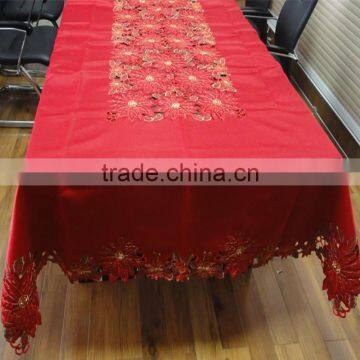 Red Embroidery Christmas Table cloths