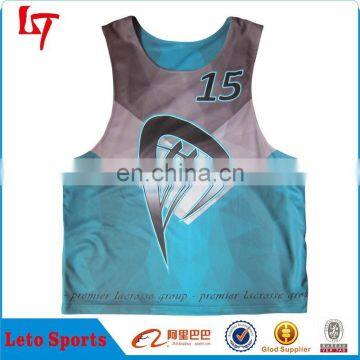 Glossy reversible lacrosse jersey /men's cheap custom lacrosse pinnies