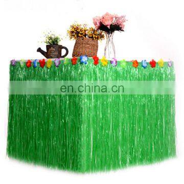Hawaiian Table Skirt Luau Hibiscus Table Hula Skirt photo-3