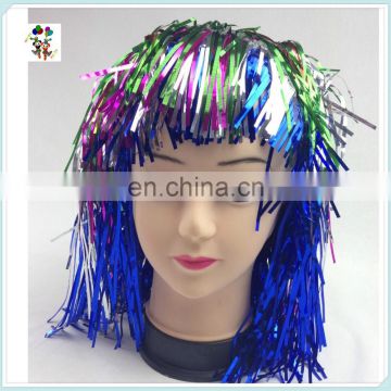 Cheap Carnival Party Unisex Short Mardi Gras Tinsel Wigs HPC-0055