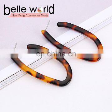 Wholesale Fashion Acetie Acid U Shaped Women's Acrylic Acetate Drop Earrings photo-2