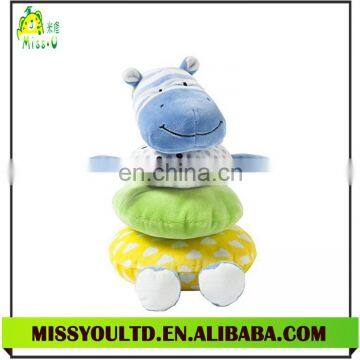 Soft Plush Hippo Stacker Toy For Baby