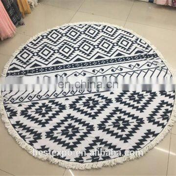 wholesale hamburger pattern roundie blanket digital printing beach towel