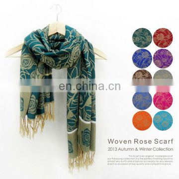 woven rose scarf