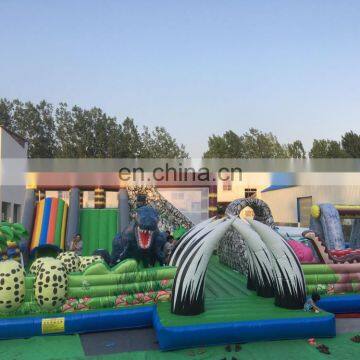 Customized inflatable dinosaur park, inflatable amusement park, outdoor inflatable dinosaur paradise for kids