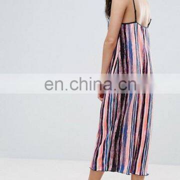 2017 Latest Design Midi Pencil Dress Splash Print V-neckline Dress Adjustable Straps Dress For Women photo-3