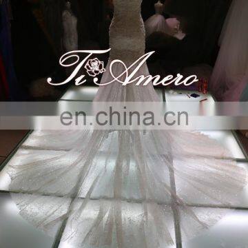 Complicated Handcraft Luxury Beaded Long Train Mermaid Corset Wedding Dress For 2016 photo-2