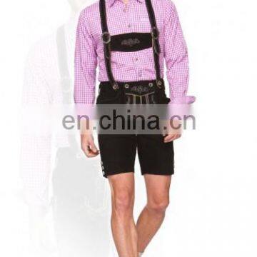 German-Bavarian-Oktoberfest-Trachten-Short-Length-Lederhosen-Men's Leather Shorts Dark blck New design