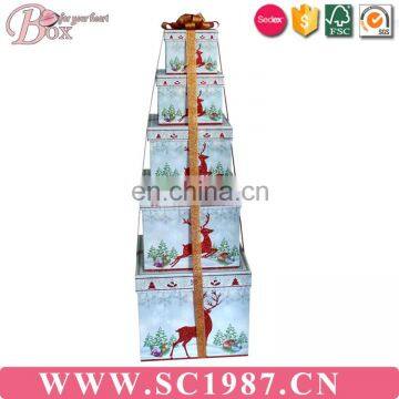 Christmas 4 color printing cardboard decorative gift box