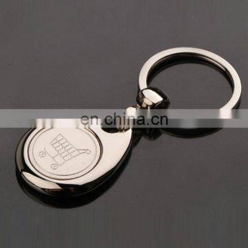 Custom Promotional Blank Shopping Cart Coin Keychain, Cutom Metal Trolley Coin Keyring