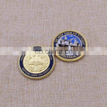 High quality customized double-sided enameled logo challenge coin