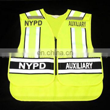 safety reflective Police uniform Hi-vi fluorescence green Roadway safety vest